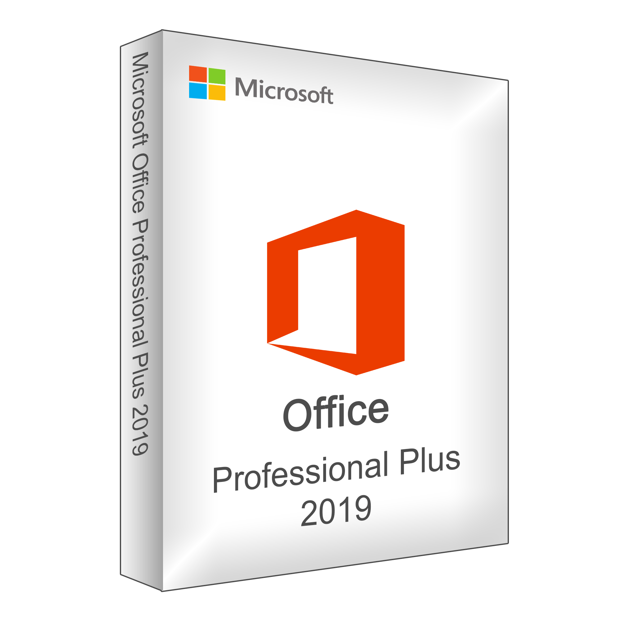 Microsoft Office Professional Plus 2019 Verpackung oder Produktbox.